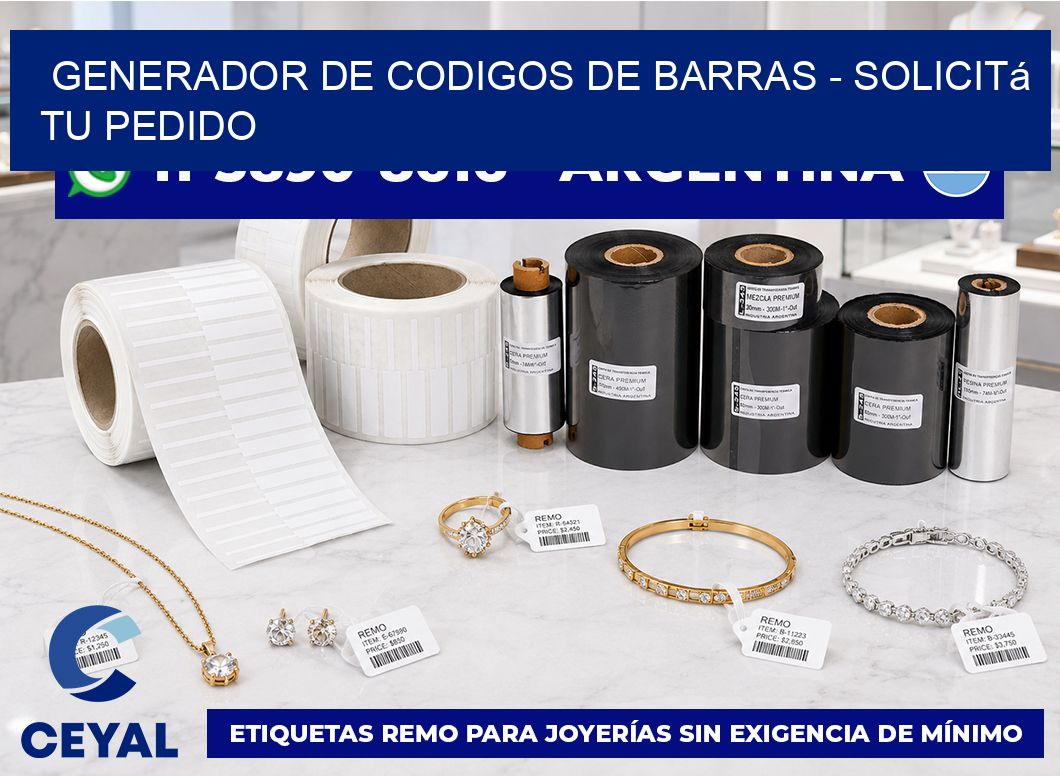 generador de codigos de barras - Solicitá tu pedido