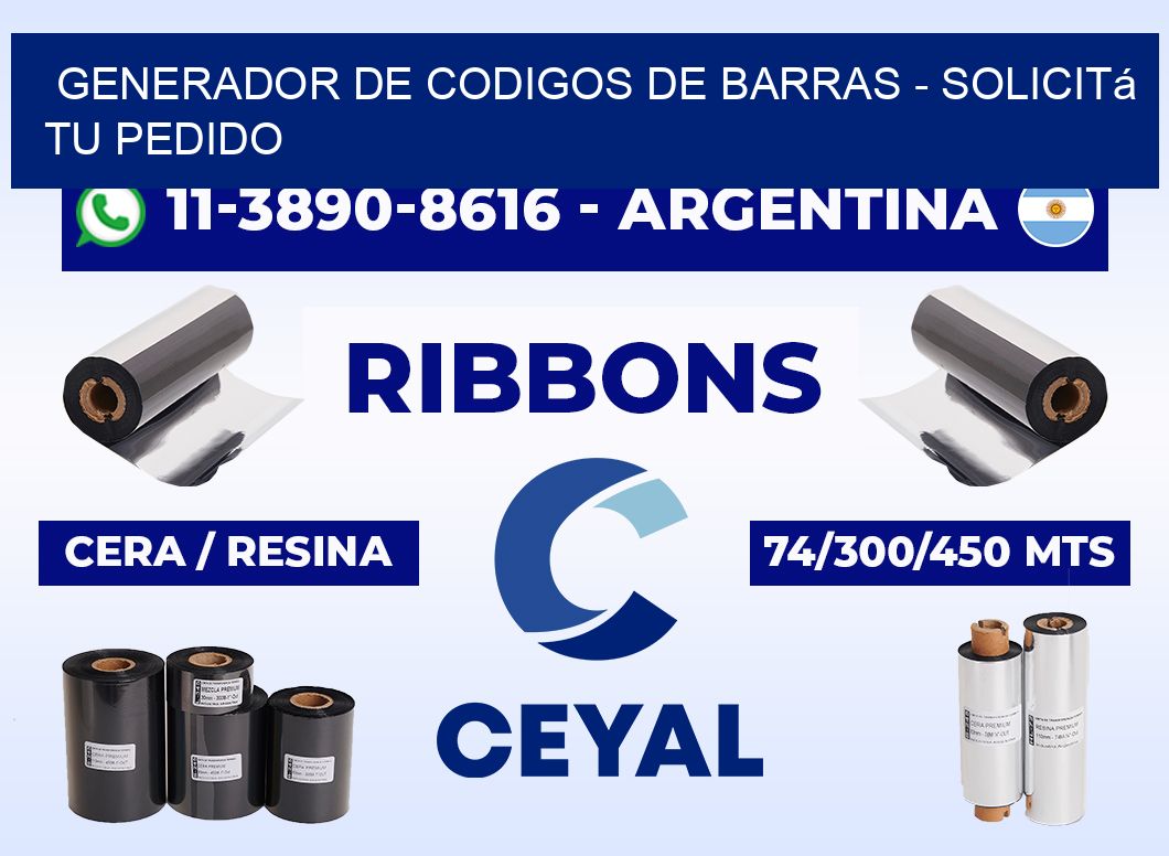 generador de codigos de barras - Solicitá tu pedido
