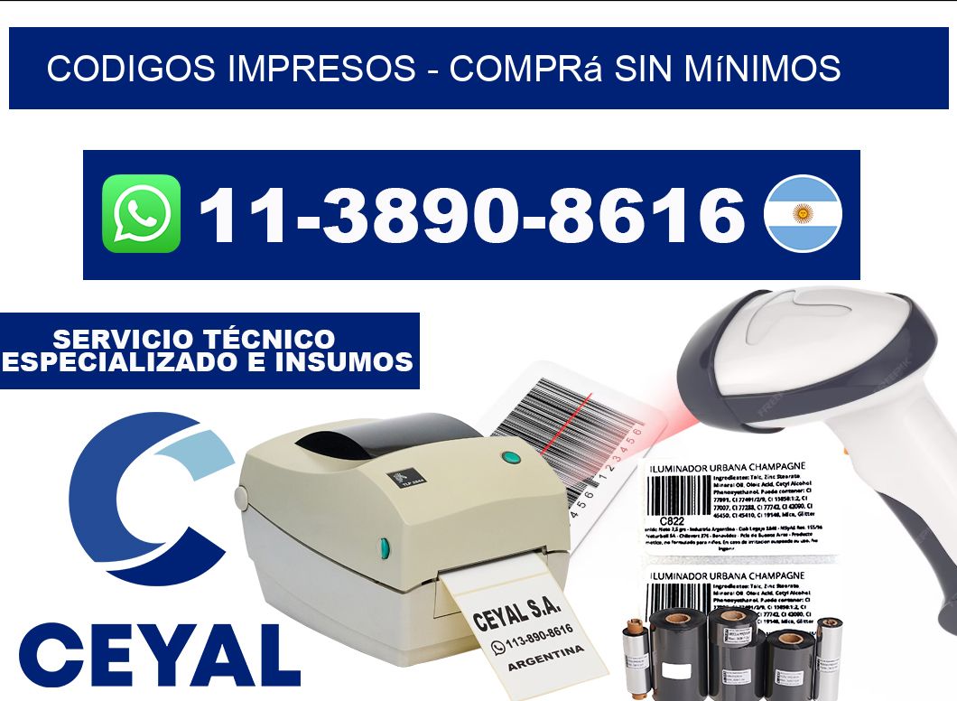 Codigos impresos - Comprá sin mínimos