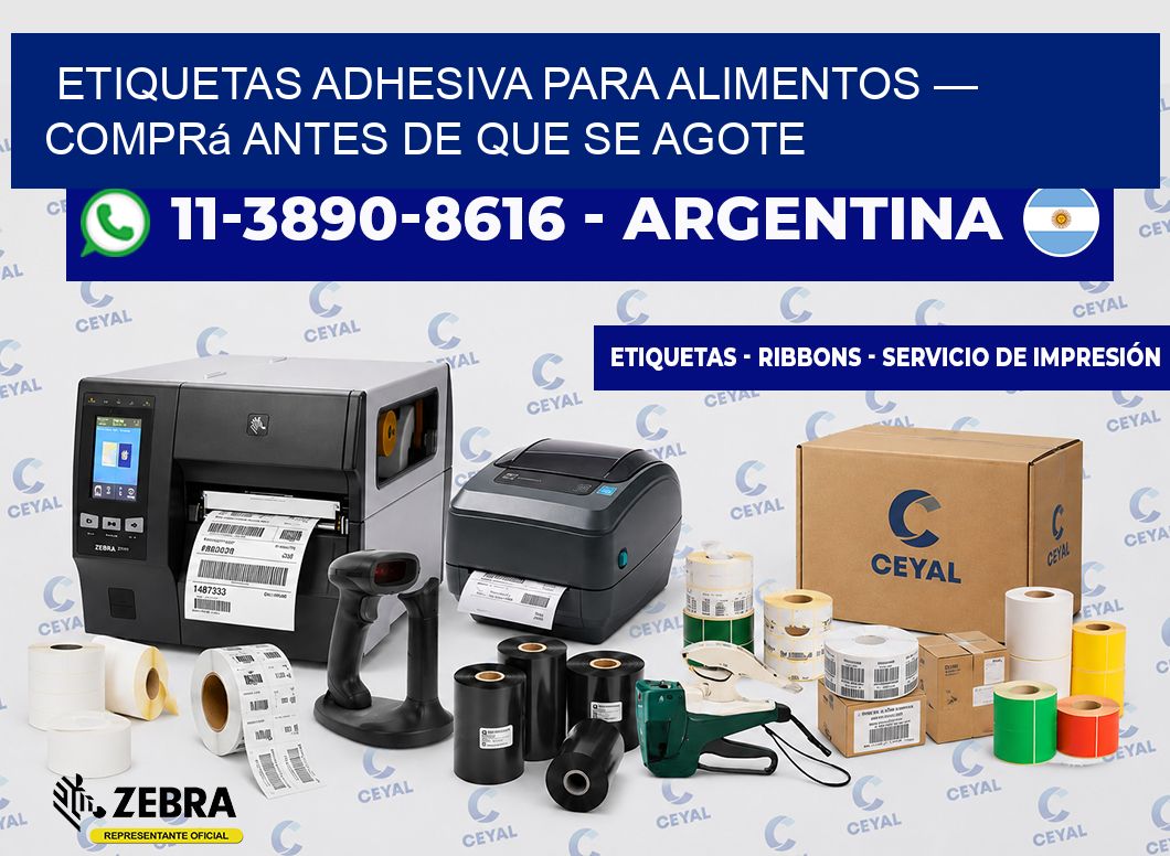 etiquetas adhesiva para alimentos — Comprá antes de que se agote