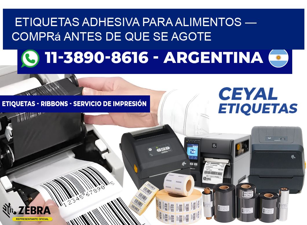 etiquetas adhesiva para alimentos — Comprá antes de que se agote